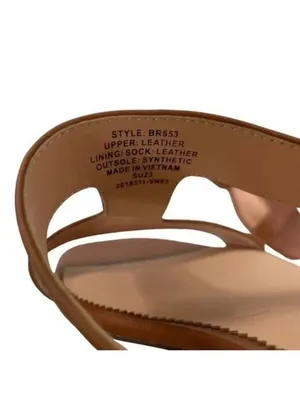 J. Crew Leather Hazel Cutout Flat Sandals Rich Oak Size 8 retail $138 thumbnail 6