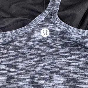 Lululemon Athletica Black and Neon Green Sports Bra with Gray Tank Top thumbnail 4