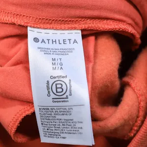 Athleta Retroplush Logo Straight Leg Pants Women MT Persimmon Orange Pintuck thumbnail 10