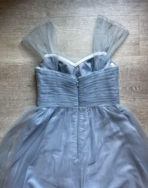 Azazie Pleated Bodice Sweetheart Neck Tulle Blue Maxi Bridesmaid Formal Dress 6 thumbnail 8