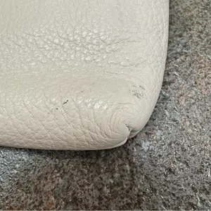Coach Double Corner Double Zip Wristlet Pebbled Leather Chalk/Light Gold thumbnail 6