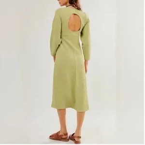 NWOT Free People Gabby Seamless Midi Dress in Dried Aloe M/L thumbnail 5