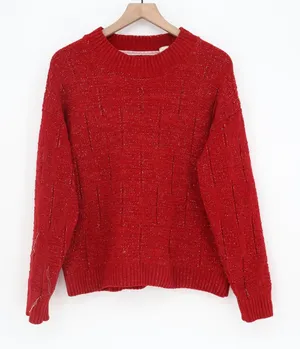 Weatherproof Vintage Sweater Womens XL Red Metallic Sparkle Textured Good thumbnail 1