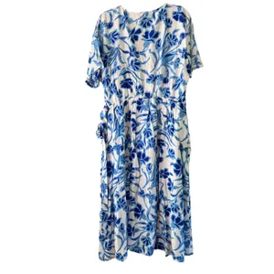 Seta T Floral Maxi Dress V Neck‎ Short Sleeve Casual Summer Dress XL thumbnail 5