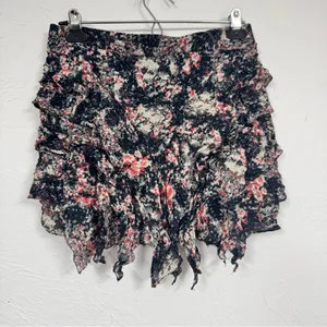 Isabel Marant Etoile Blue Pink Floral Silk Mini Skirt Womens 4 Coquette Romantic thumbnail 6