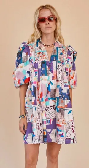 Hunter Bell Jenkins dress in patchwork Small 100% Cotton thumbnail 1