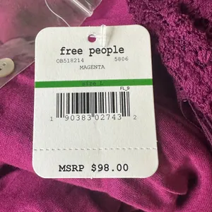 NWT Free People Daydream Floral Lace Mini Dress Magenta Purple Open Back Size L thumbnail 8