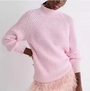 J. Crew Relaxed Rollneck Sweater in Sweet Blush thumbnail 1