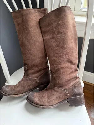 Frye Elena Brown Suede Riding Boots size 8B thumbnail 2