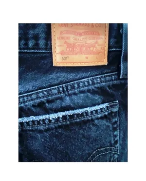 Levi’s 501 Black Denim Shorts Cut-Off thumbnail 7