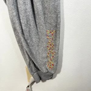 Vtg Y2K Bebe Logo Joggers Womens 2X Gray Rainbow Trim Sweatpants‎ 2000s thumbnail 2