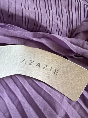 Azazie Mina A-Line Pleated Chiffon Dress Purple (Tahiti) Size 20 NWT thumbnail 8