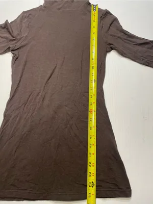 H&M Divided Brown Turtleneck Stretchy Sz 8 Minimalist Y2K NWT Carolyn Bessette thumbnail 7