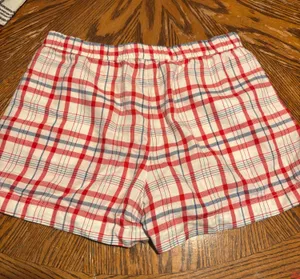 Old Navy Plaid Flannel Red Women’s Boxer Pajama Shorts thumbnail 1
