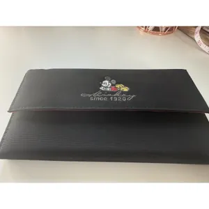Disney Mickey Mouse Since 1928 Black Wallet Red Interior Snap‎ Closure FLAW thumbnail 3