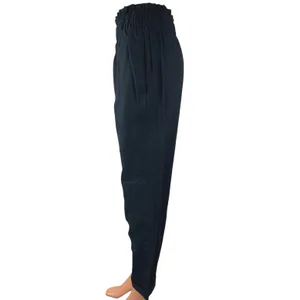 Zara Women's Blue High Rise Paperbag Cropped Tapered Ruched Trousers Pants Sz S thumbnail 2