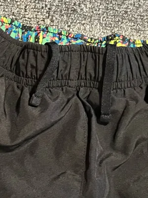 Womens XS Nike Dri Fit athletic casual shorts w/liner 3"-black/neon speckled thumbnail 5