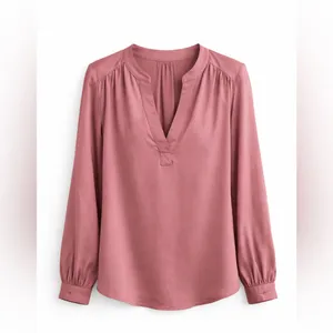GAP Deco Rose Silky V-Neck Blouse XL Long Sleeve Draped Top thumbnail 12