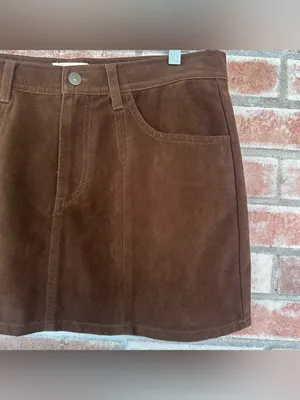 We The Free People Mini Skirt Faux Suede Women’s 12 Chocolate Brown Western Boho thumbnail 4