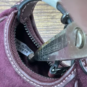 New Coach Mini Carmen Bag Charm Keychain Burgundy Velvet Leather Gunmetal CCF19 thumbnail 8