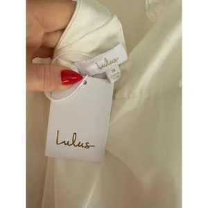 Lulus Radiant Adoration White Satin Lace Backless Halter Dress Elegant Medium thumbnail 8