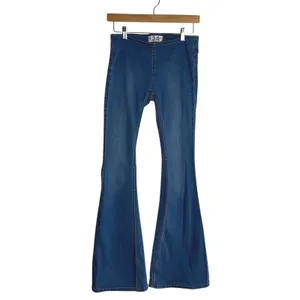 Free People We The Free‎ Women Penny Flare Elastic Waist Jeans Blue Size 24 thumbnail 2