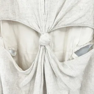 Abercrombie & Fitch Womens Boho Beach‎ Linen Blend Knotted Cutout Midi Dress XLT thumbnail 7