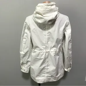 HUNTER Original Smock Cotton Rain Jacket Coat White Small thumbnail 6