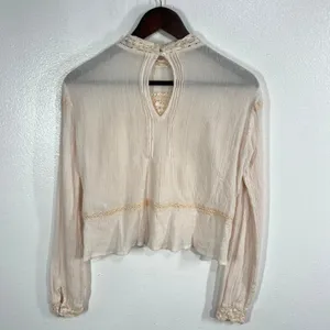 Louise‎ Misha Tara Blouse Blush Pink Cotton Lace Boho Victorian Top French Brand thumbnail 4