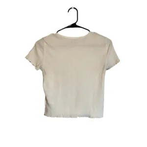 American Eagle White Celestial Sun Short Sleeve Crop Top T-Shirt Women Sz S thumbnail 2