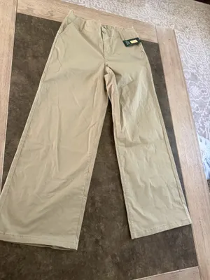 Wild Fable Women's Beige Khaki Wide Leg Raw Hem Waistband Pants thumbnail 2