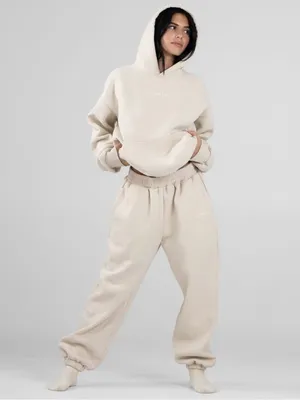Comfrt Signature Sweatpants M NWT Bone Cream Thick Oversized Luxury Jogger thumbnail 2