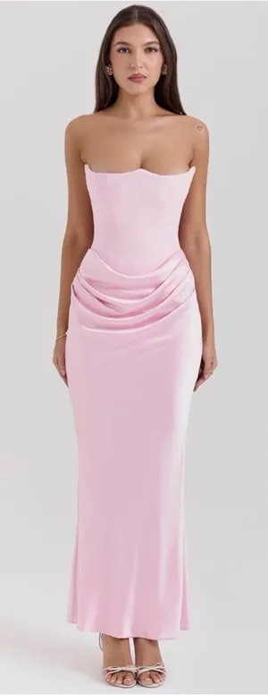 House of CB Persephone Rose Shadow Strapless Corset Dress thumbnail 1
