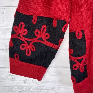 Vintage Dress Barn sweater red/black womens size 1X embroidered thumbnail 4