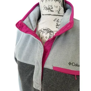 Columbia Benton Springs Half Snap Pullover Gray Heather Shark Pink Fleece Medium thumbnail 3