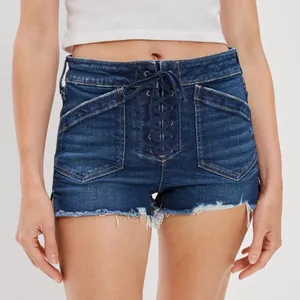 NWT American Eagle AE Stretch High-Waisted Denim Short Short size 4 Dark Indigo thumbnail 1