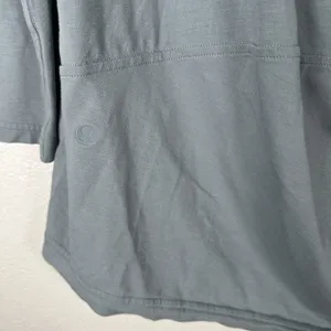 Lululemon Back in Action V-Neck Long Sleeve Shirt Womens Size 12 Gray Oversized thumbnail 5