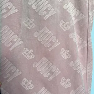 Juicy by Juicy Couture Pink Velour Embellished Logo Pull On Pajama Sweatpants thumbnail 3