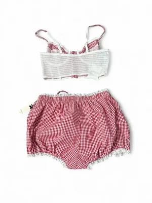 Forever 21 Gingham Bloomers Set Red thumbnail 4