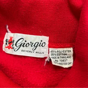Vintage Giorgio Beverly‎ Hills Sweatshirt Red Collar Top Embroidered Preppy 80s thumbnail 3