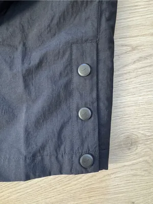 Cool Baggy Casual Nike Wide Leg Parachute Pants with Buttons in Black thumbnail 4