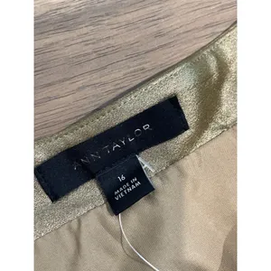 Ann Taylor Metallic Pleated Midi Skirt Size 16 Gold thumbnail 5
