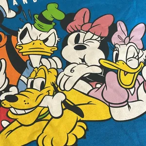 Mickey And Friends Mickey Mouse Pluto Goofy Donald Duck Blue Crop Top Womens M thumbnail 5