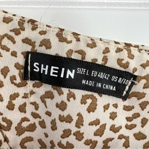Shein‎ Dress Large Leopard Print Ruffle Tiered Midi Tie Strap Boho thumbnail 8