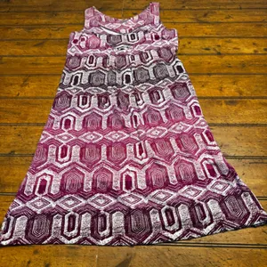 ANA A New Approach Womens Purple Geometric Honeycomb Sleeveless‎ Knit Dress M thumbnail 1
