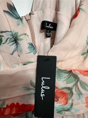 NWT Lulus Garden Meandering Blush Floral Print Maxi Dress size L thumbnail 13