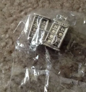 Ancient Tardis Doctor Who Police Box Earrings Silver thumbnail 1