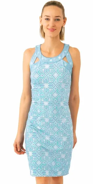 Gretchen‎ Scott Jersey Isosceles Dress Women's Medium Turquoise Travel Resort thumbnail 1
