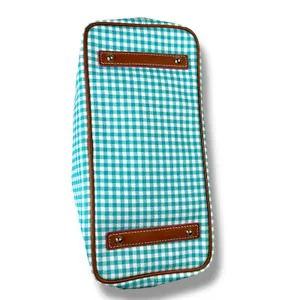 NEW Dooney & Bourke Sena Sea Foam Gingham Leather Zip Top Shopper Shoulder Bag thumbnail 11