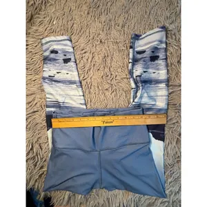 Aerie Chill Play Move Blue Mountain Landscape Print High Waisted Leggings M thumbnail 4